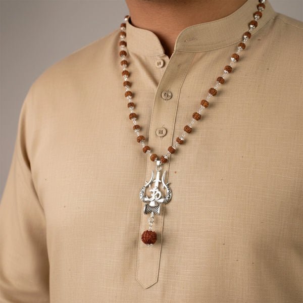 1_4_5 Shiv Rudraksha Mala with Om Shiva Trishul Pendant - Image 1